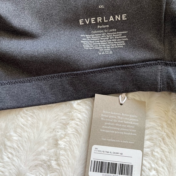 NWT EVERLANE The Perform Bra in Heathered Charcoal sz XXL - Picture 7 of 9